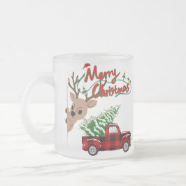 Rudolph Merry Christmas - Personalized Glass Mug Mattglastasse