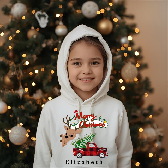Rudolph Merry Christmas - Personalized Kids Hoodie (Von Creator hochgeladen)