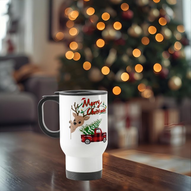 Rudolph Merry Christmas - Personalized Travel Mug Reisebecher (Von Creator hochgeladen)