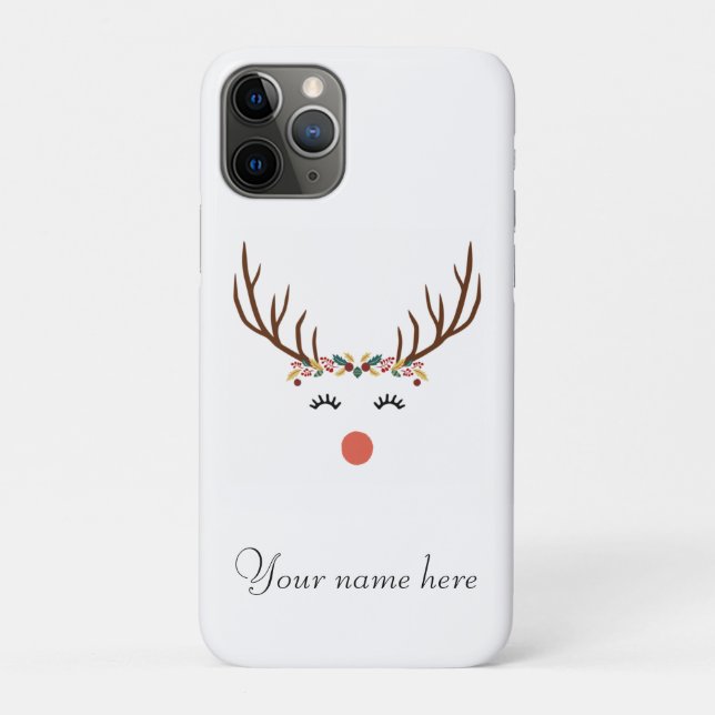 Rudolph mit Blume Crown Case-Mate iPhone Hülle (Rückseite)