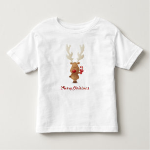 Rudolph mit Zuckerstange-Feiertags-T-Shirt Kleinkind T-shirt
