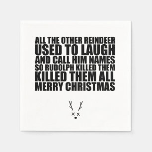 Rudolph Napkins Snarky Christmas Napkins Serviette