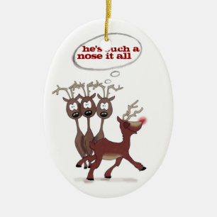 Rudolph "Nase es alle" *CUSTOMIZABLE* Verzierung Keramikornament