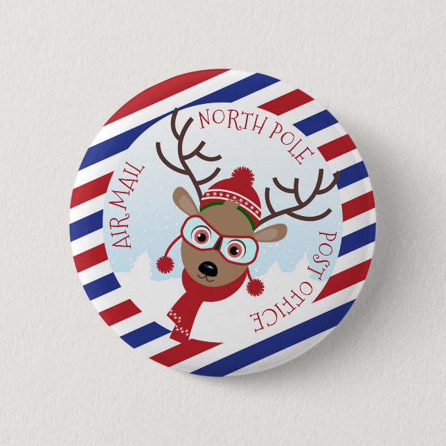 Rudolph North Pole Post Button (Vorderseite)