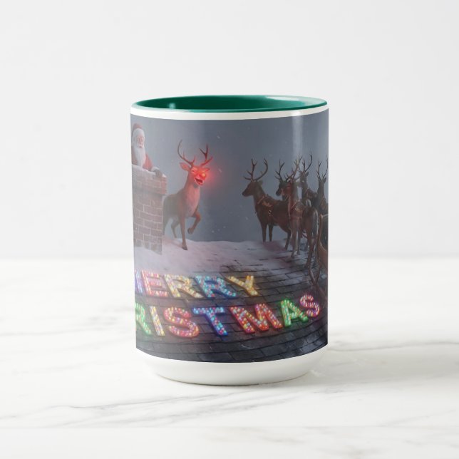 Rudolph, Not A Word Christmas Mug AI Used  Tasse (Zentrum)