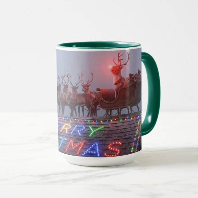 Rudolph not a word Christmas Mug AI Used Tasse (VorderseiteRechts)