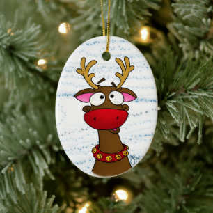 Rudolph, Ornament, Frohe Weihnachten Keramik Ornament