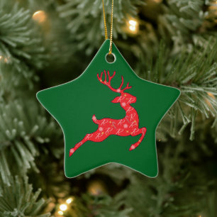 Rudolph Ornament Green , Rosa, Blau...