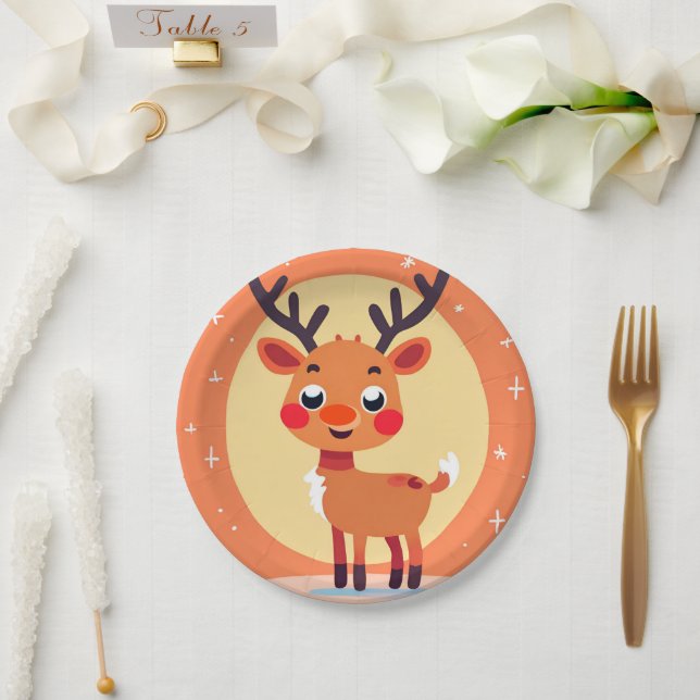 Rudolph Paper Plate Pappteller (Hochzeit)