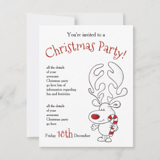 Rudolph Party-Einladung Feiertagskarte