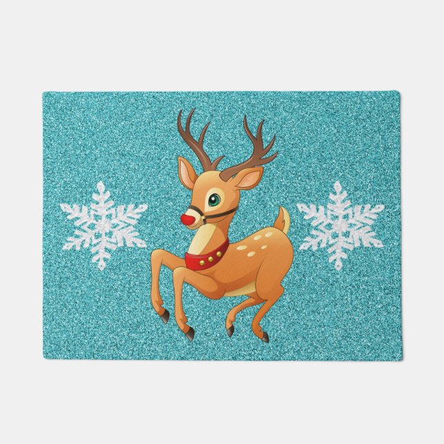 Rudolph Prancing Doormat Fußmatte (Vorderseite)