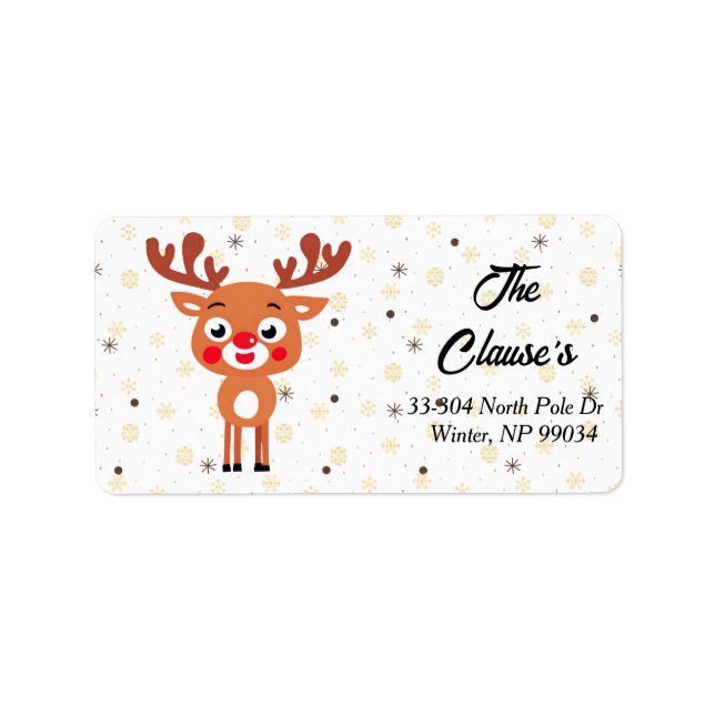 Rudolph Red Nose Reindeer Address Label Adressaufkleber (Vorne)