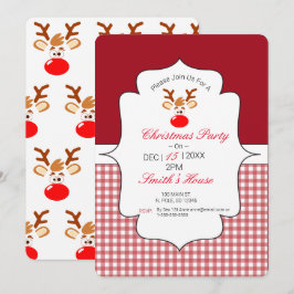 Rudolph Red Nose Reindeer Einladung