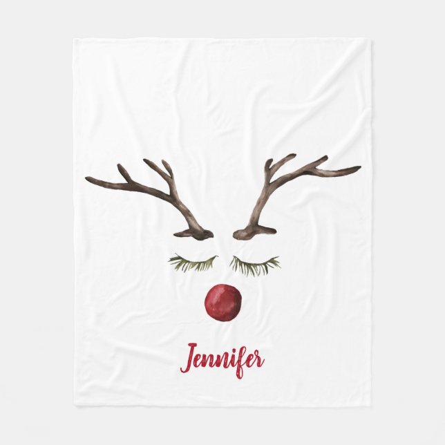 Rudolph Red Nose Reindeer Fleecedecke (Vorderseite)