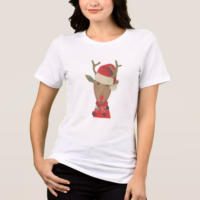 Rudolph Red Nose Reindeer Shirt - Weihnachts-T-Shi (Vorderseite)