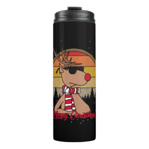 Rudolph Red Nose Reindeer Vintag Sunset Christmas Thermosbecher