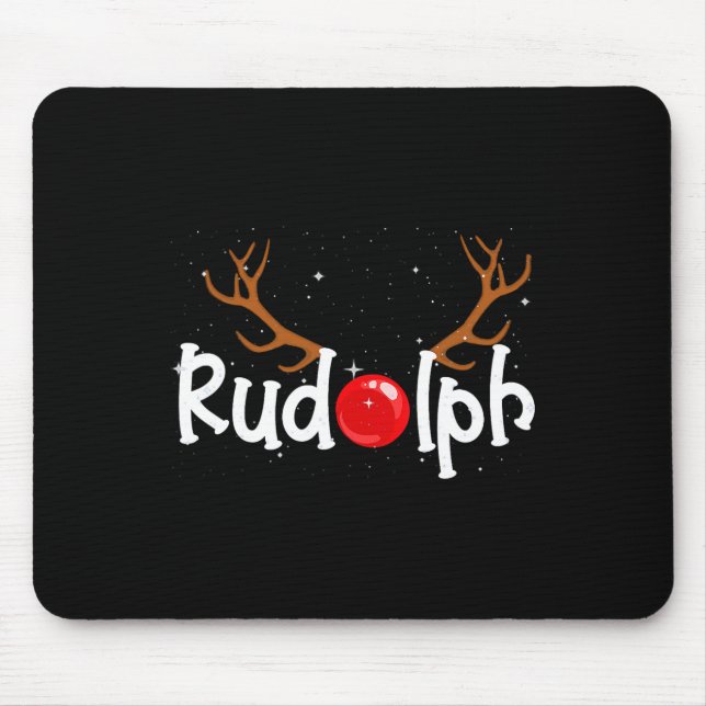 Rudolph Red Nose Reindeer Weihnachtsspass Mousepad (Vorne)