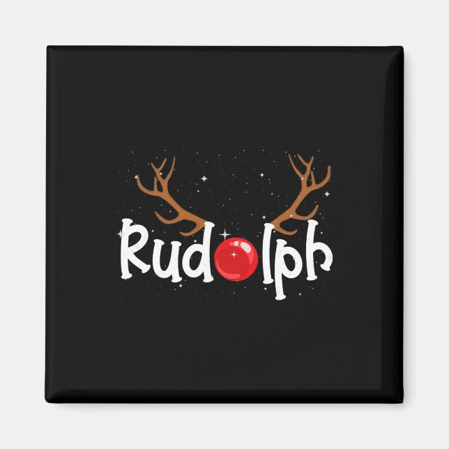 Rudolph Red Nose Rentier Weihnachtsspass 1 Magnet (Vorne)