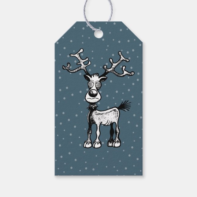 Rudolph Reindeer Geschenkanhänger (Vorderseite)