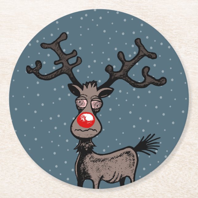 Rudolph Reindeer Paper Untersetzer (Vorderseite)