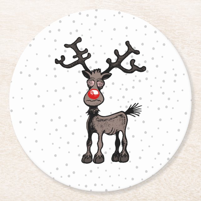 Rudolph Reindeer Paper Untersetzer (Vorderseite)