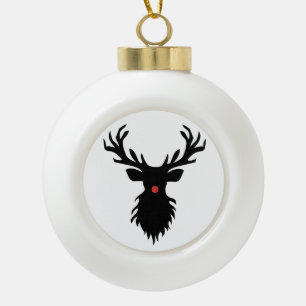 Rudolph Reindeer Silhouette Keramik Kugel-Ornament