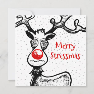 Rudolph Reindeer Weihnachtskarte Feiertagskarte