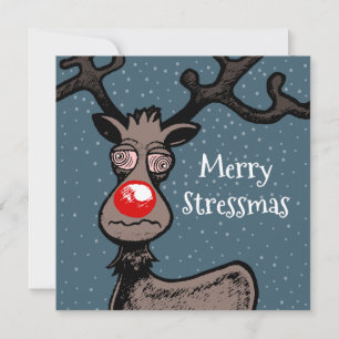 Rudolph Reindeer Weihnachtskarte Mitteilungskarte