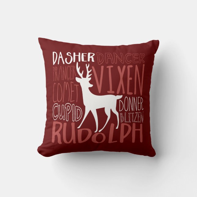 Rudolph-Ren-Silhouette Kissen (Vorderseite)