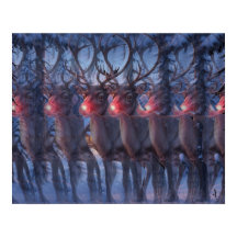Rudolph Rentier 3D-Stereogramm-Weihnachtsszene