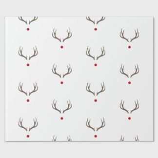 Rudolph Rentier Antlers Red Nose Shiny Holiday Geschenkpapier