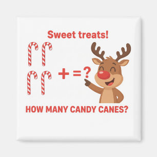 Rudolph Rentier Candy Cane Mathe-Additions-Spiel M Magnet