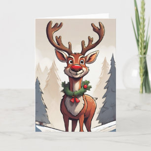 Rudolph Retro-Konzeptkunst gefaltete Weihnachtskar Feiertagskarte