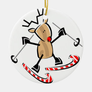 Rudolph-Skifahren auf camdy Stöcken Keramikornament