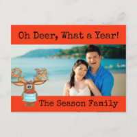 Rudolph the Face Masked Reindeer Foto Card