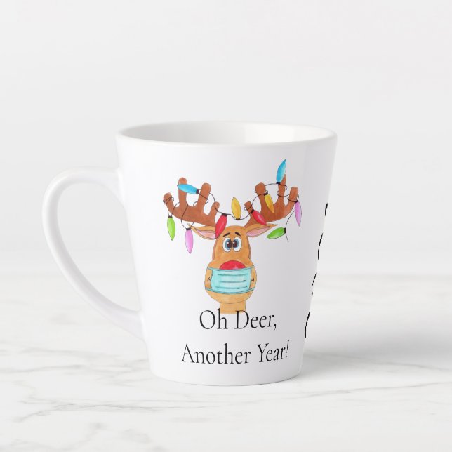 Rudolph the Face Masked Reindeer Latte Tasse (Links)