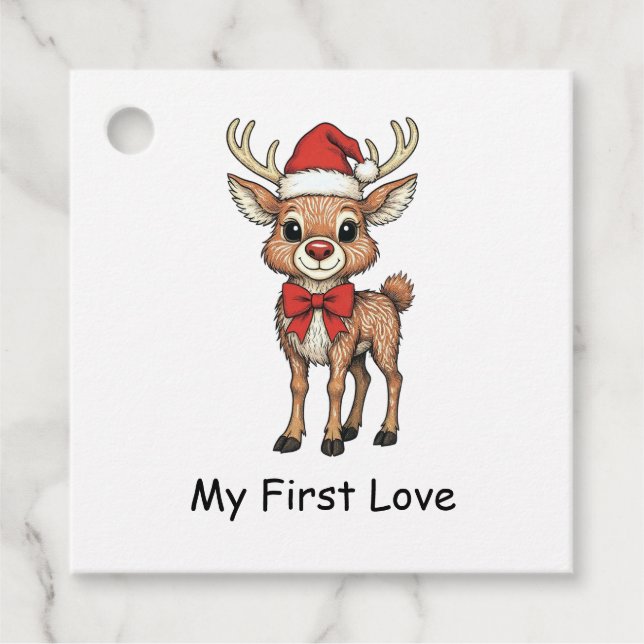 Rudolph the Red Nose Geschenkanhänger (Vorderseite)