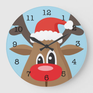 Rudolph The Red Nose Reindeer Christmas Große Wanduhr