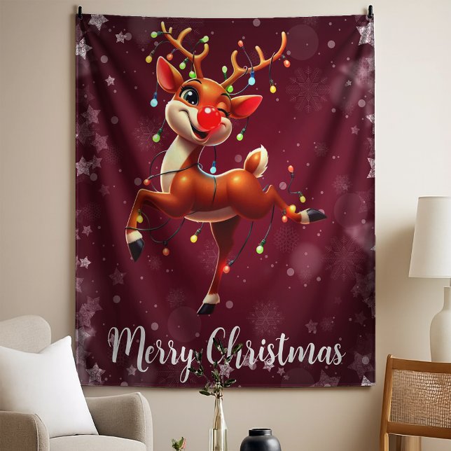 Rudolph The Red Nose Reindeer Christmas Wandteppich (Von Creator hochgeladen)