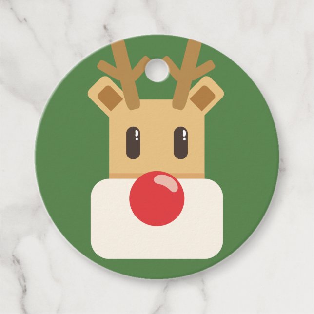Rudolph the Red Nosed Reindeer Geschenkanhänger (Vorderseite)