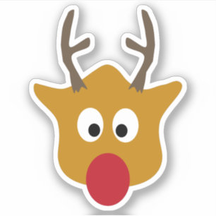 Rudolph The Red Nosed Rentier Christmas Aufkleber