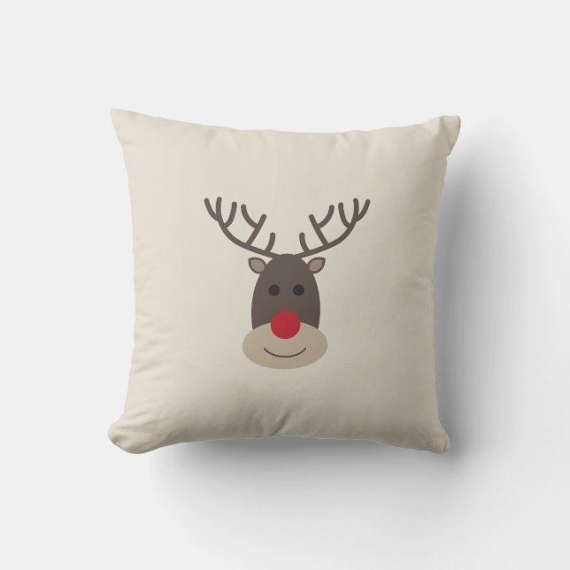 Rudolph the Red Nosed Rentier Throw Kissen (Vorderseite)