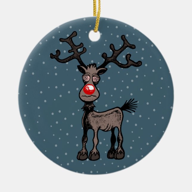Rudolph the Reindeer Keramik Ornament (Vorne)