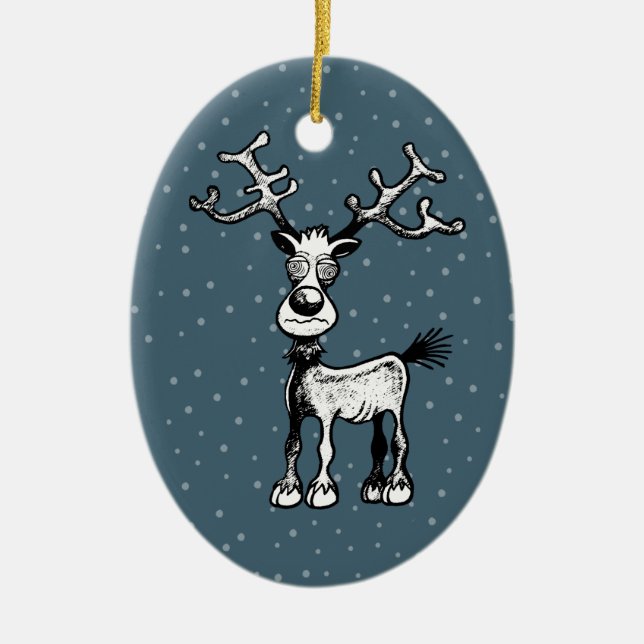 Rudolph the Reindeer Keramik Ornament (Vorne)