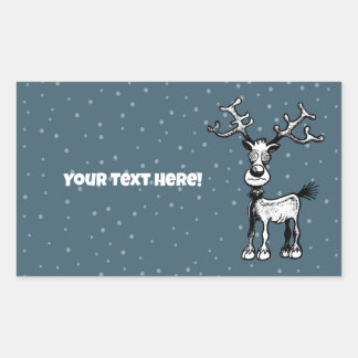 Rudolph the Reindeer Rechteckiger Aufkleber