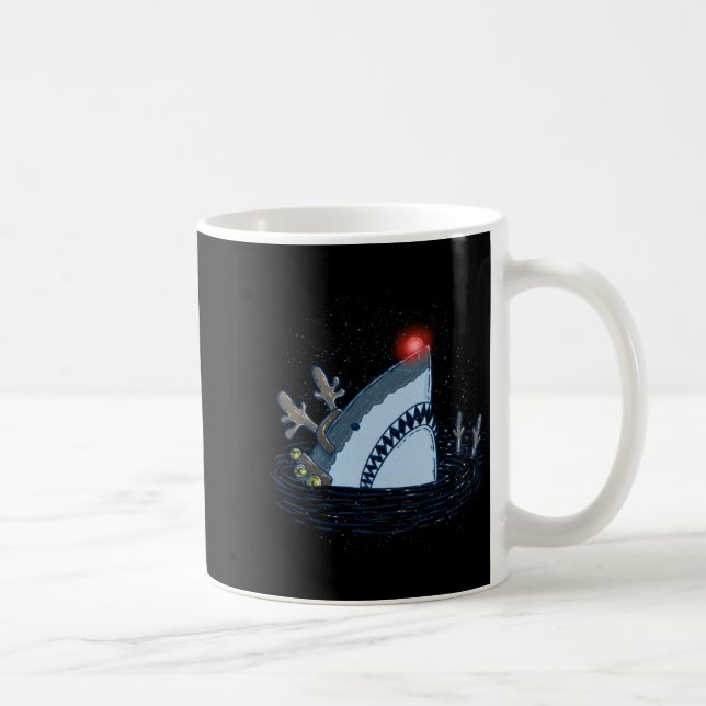 Rudolph The Shark - Funny Christmas Long Sleeve  Kaffeetasse (Rechts)