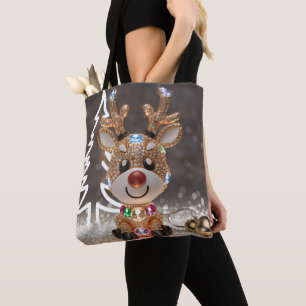 Rudolph Tote Bag Weihnachtsmann in 3D-Stilistik