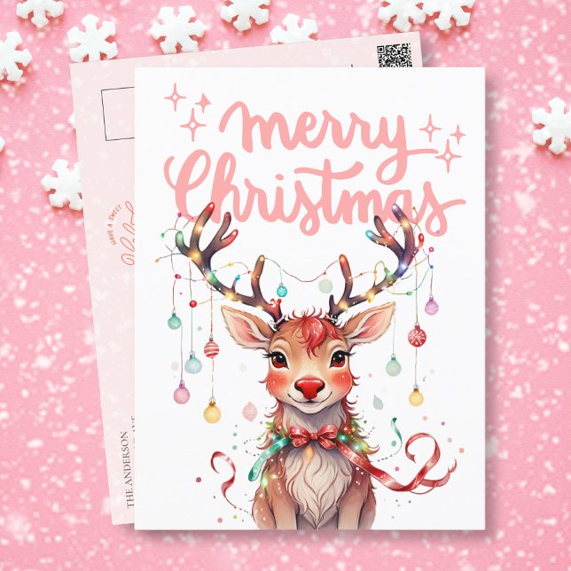 Rudolph und Christmas Lights Postkarte (Von Creator hochgeladen)