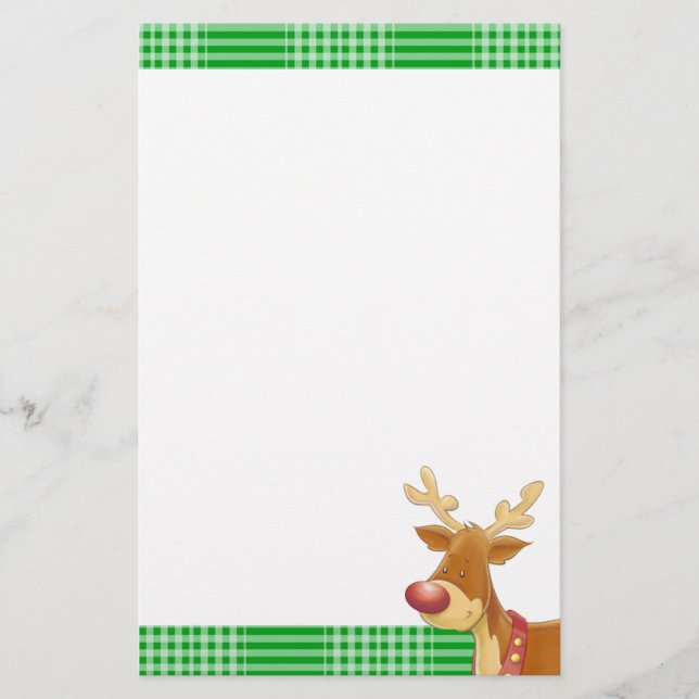Rudolph und grün kariert briefpapier (Vorderseite)