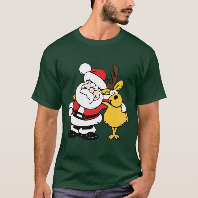 Rudolph und Santa Buddies T-Shirt (Vorderseite)